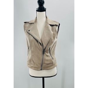 Philosophy Faux  Leather Tan Multiway Zip‎ Up Vest,